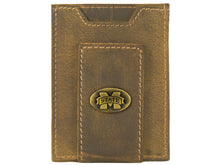 Load image into Gallery viewer, Mississippi State Bulldogs Vintage Tan Leather Magnetic Front Pocket Wallet
