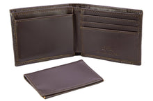 Load image into Gallery viewer, Buck Men's Bifold Old School Camo Leather Wallet:Green/Gray Camo