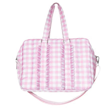 Load image into Gallery viewer, Light Pink Checkered Women's Duffle Bag