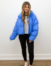 Load image into Gallery viewer, Free People In A Bubble Puffer Jacket in Rivera Blue