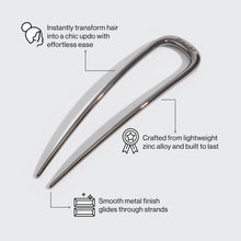 Load image into Gallery viewer, Kitsch Metal French Hair Pin in Hematite