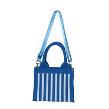 Load image into Gallery viewer, Structured Striped Mini Handbag in Blue