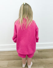 Load image into Gallery viewer, Lulu Mac Youth Terry LS Top in Hot Pink