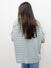 Load image into Gallery viewer, Sweet Time Raised Rib Striped Top in Ash Jade