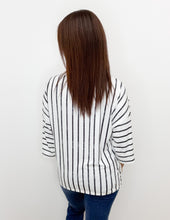Load image into Gallery viewer, Out Of Control Stripe Colorblock 3/4 Sleeve Top