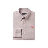 Load image into Gallery viewer, Southern Marsh Dryer Performance Gingham Dress Shirt in Burnt Taupe