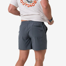 Load image into Gallery viewer, Burlebo 5.5" Everyday Shorts in River Rock Grey with Classic Deer Camo Pockets