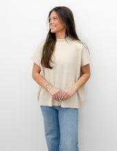 Load image into Gallery viewer, See Forever Mock Neck SS Boxy Sweater in Sand Beige