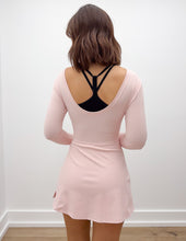 Load image into Gallery viewer, Touch Me LS Wrap Tie Front Dress in Pink