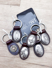 Load image into Gallery viewer, Zep-Pro Small Brown Oval Concho Christian Fish Key Chain