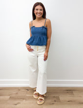 Load image into Gallery viewer, Erin Bow Detail Denim Top