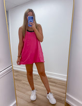 Load image into Gallery viewer, Miss Independent Mineral Washed Mini Dress in Hot Pink