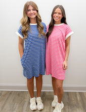 Load image into Gallery viewer, You'll Know When Striped T-Shirt Dress in Navy
