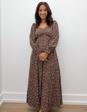 Load image into Gallery viewer, Straight And Narrow Sweetheart Floral Maxi Dress in Mocha