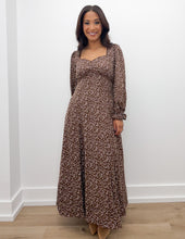 Load image into Gallery viewer, Straight And Narrow Sweetheart Floral Maxi Dress in Mocha