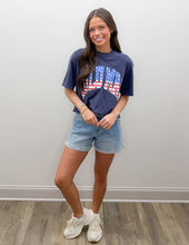 Load image into Gallery viewer, Lulu Mac Stars &amp; Stripes Logo SS Tee