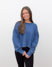 Load image into Gallery viewer, Peaceful Day Denim Wash Open Back Layering Top