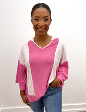 Load image into Gallery viewer, Let's Have Some Fun Colorblock 3/4 Sleeve Top