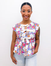 Load image into Gallery viewer, Look At Me Floral Bow Detail Blouse in Rose