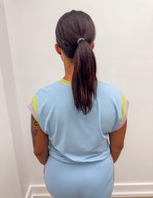 Load image into Gallery viewer, Crazy And Cute Colorblock Pullover And Pants Set in Sky Blue