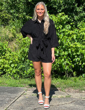 Load image into Gallery viewer, Beach Dreamin' Textured Romper Black