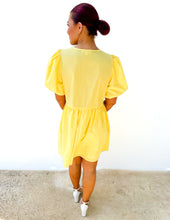 Load image into Gallery viewer, One Step Closer Bubble Sleeve Dress in Lemon