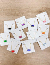 Load image into Gallery viewer, Kendra Scott Elisa Enml Frame Prclp Necklace in Gold/Red Illusion