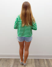 Load image into Gallery viewer, We Have History Oversized Stripe Knit Top in Green/Oatmeal