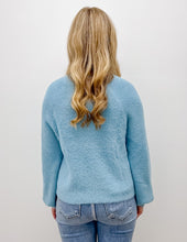 Load image into Gallery viewer, Southern Shirt Women's Feather Knit Mockneck Sweater in Chalky Blue