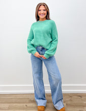 Load image into Gallery viewer, Southern Shirt Women's Feather Knit Mockneck Sweater in Aloe