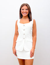 Load image into Gallery viewer, Last Night Lonely Button Down Sleeveless Blazer Romper in Off White