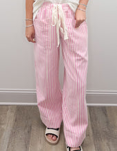 Load image into Gallery viewer, That's Mine Washed Striped Wide Leg Pants in Pink Ivory