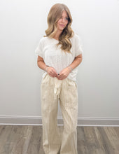 Load image into Gallery viewer, That's Mine Washed Striped Wide Leg Pants in Taupe