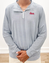 Load image into Gallery viewer, Ole Miss Script Rebels Stripe 1/4 Zip Pullover