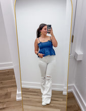 Load image into Gallery viewer, Erin Bow Detail Denim Top