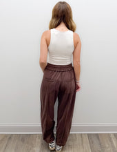Load image into Gallery viewer, Whatcha Say Mineral Washed Barrel Fit Wide Leg Jeans in Chocolate
