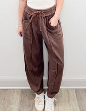 Load image into Gallery viewer, Whatcha Say Mineral Washed Barrel Fit Wide Leg Jeans in Chocolate
