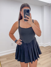 Load image into Gallery viewer, I know A Few Things Pleated Skirt Activewear Dress in Black