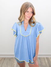 Load image into Gallery viewer, So Beautiful Blouse Top in Blue