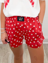 Load image into Gallery viewer, Lulu Mac Star Boxer Shorts in Red