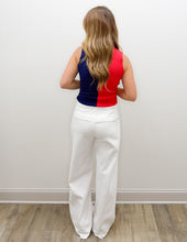 Load image into Gallery viewer, Every Shade Sleeveless Color Block Ribbed Top in Red/Navy
