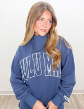 Load image into Gallery viewer, Lulu Mac Stitch Mockneck Terry Cloth Sweatshirt in Navy