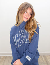 Load image into Gallery viewer, Lulu Mac Stitch Mockneck Terry Cloth Sweatshirt in Navy