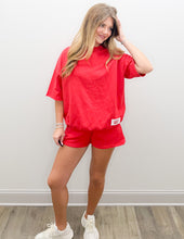 Load image into Gallery viewer, Lulu Mac SS Terry Cloth Top in Red