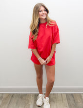 Load image into Gallery viewer, Lulu Mac SS Terry Cloth Top in Red