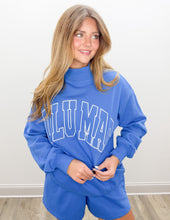Load image into Gallery viewer, Lulu Mac Stitch Mockneck Terry Cloth Sweatshirt in Bright Blue