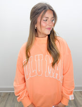 Load image into Gallery viewer, Lulu Mac Stitch Mockneck Terry Cloth Sweatshirt in Orange