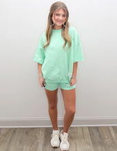 Load image into Gallery viewer, Lulu Mac SS Terry Cloth Top in Seafoam