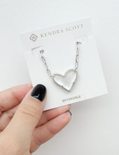 Load image into Gallery viewer, Kendra Scott Ari Heart Stmt Pndt Silver Necklace Ivory MOP