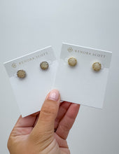 Load image into Gallery viewer, Kendra Scott Sand Dollar Gold Stud Earrings Natural MOP